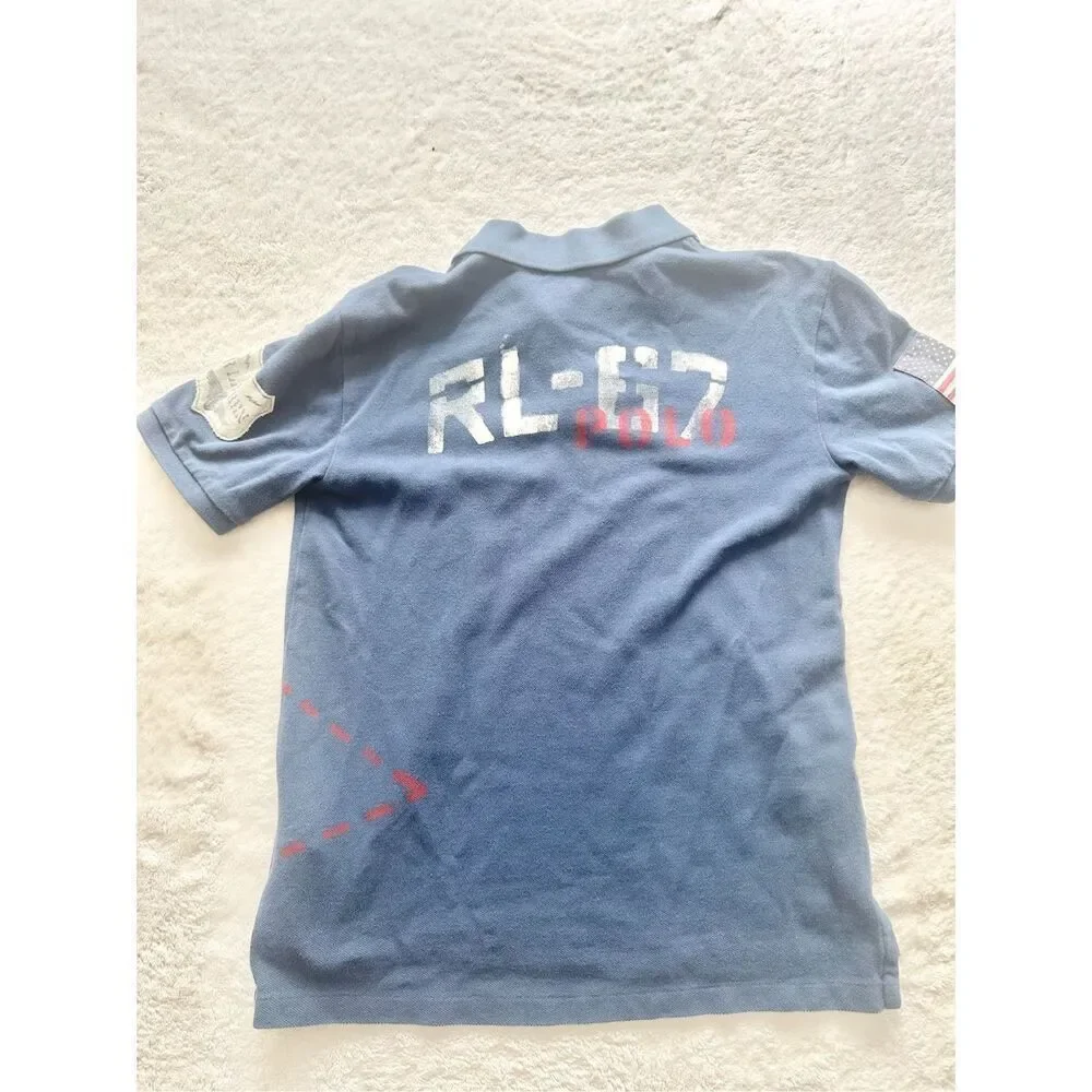 Navy blue Ralph Lauren boys polo T-shirt - Size M (10-12)